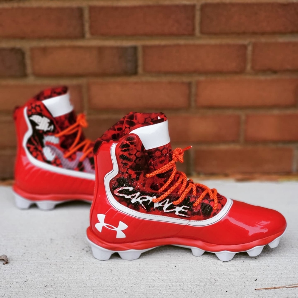 Custom under Armour football cleats.
